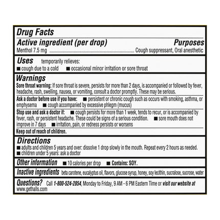 HALLS Relief Honey Lemon Cough Drops, Bulk Cough Drops, 250 Drops
