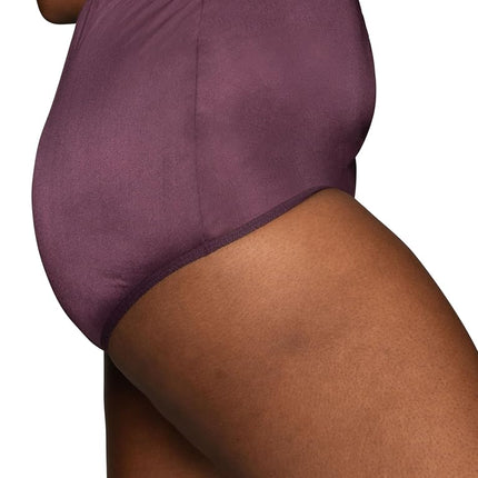 Vanity Fair Women's High Waisted Underwear, Full Coverage Ladies Panties, Perfectly Yours Briefs, Nylon - Mauve Mist/Sophisticated Plum/White, 6