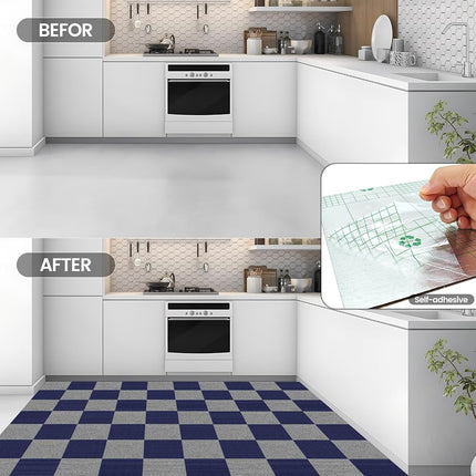 10Pcs Carpet Tiles Peel and Stick 12”x 12” Non-Slip Self Adhesive Squares Carpet Floor Tile Reusable Waterproof Carpet for Living Room Bedroom