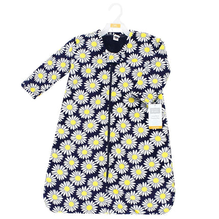 Hudson Baby Unisex Baby Long Sleeve Plush Faux Fur Sleeping Bag, Wearable Blanket, Navy Daisy, 12-18 Months, Navy Daisy, 12-18 Months