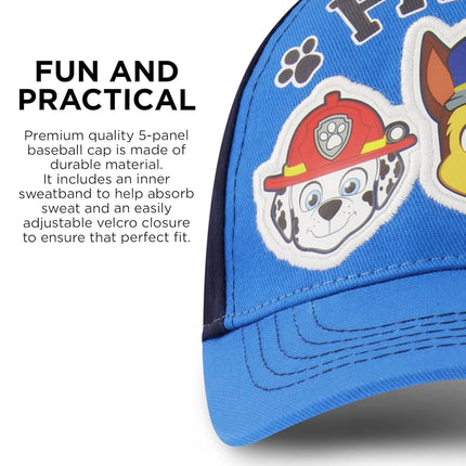 Nickelodeon Baseball Cap, Paw Patrol Marshall Adjustable Toddler 2-4 Or Boy Hats for Kids Ages 4-7, Blue, 4-7 Years