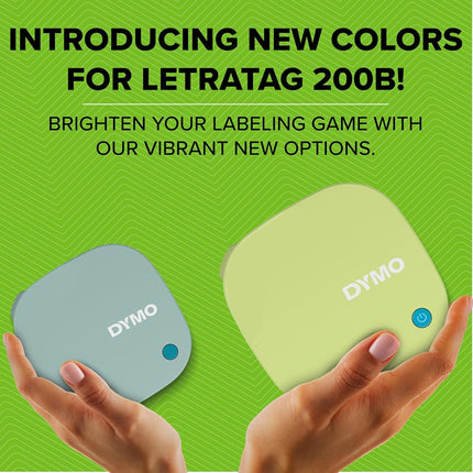 Dymo LetraTag 200B Bluetooth Label Maker | Compact Label Printer | Connects Through Bluetooth Wireless Technology to iOS and Android | Includes 1 White Paper Label Tape | Daydream Blue
