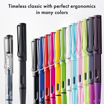 LAMY safari pink cliff - Fountain Pen with ergonomic grip & polished steel nib in size M - ideal for any Writing & Calligraphy - including LAMY T 10 blue cartridge - Right-Handed