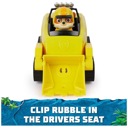 PAW Patrol Jungle Pups, Vehículo Rinoceronte de Rubble, Camión de Juguete con Figura de Acción Coleccionable, Juguetes para Niños y Niñas de 3 Años en Adelante