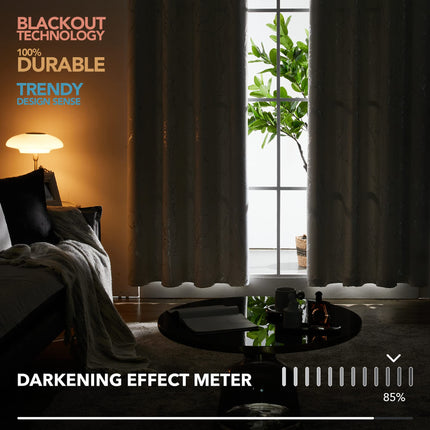 Deconovo Blackout Curtains - Thermal Insulated, Noise-Reducing Window Drapes for Bedroom, Living Room -2 Panels, White, 52W x 108L
