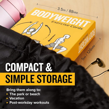 Bodyweight Exercise Cards Home Gym Workout Personal Trainer Fitness Program Guide Tones Core Ab Legs Glutes Chest Bicepts Total Upper Body Workouts