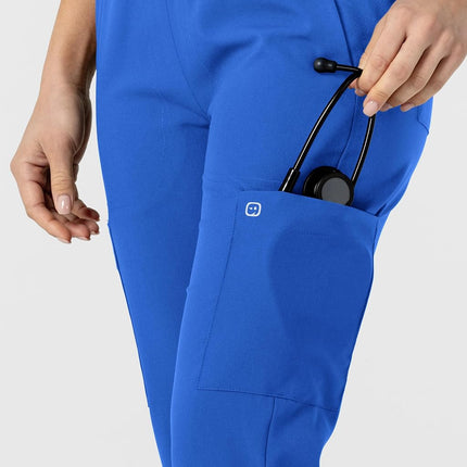WonderWink Women's Flex-n-Reach Track Scrub Pant, Royal, Medium Petite