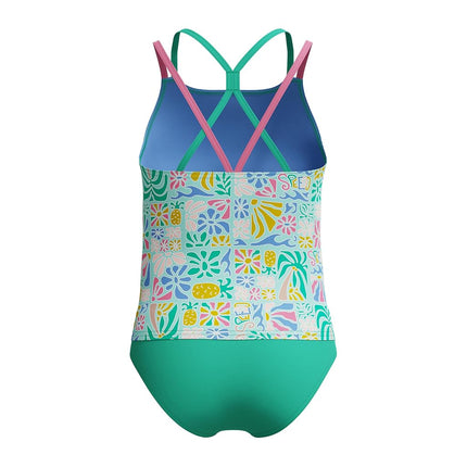 Speedo Girls Swimsuit Two Piece Tankini Thin Strap