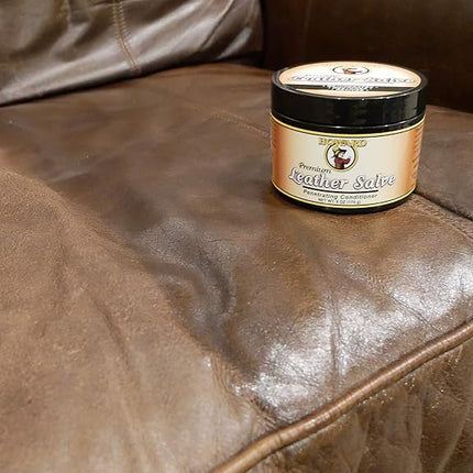HOWARD PRODUCTS LS0006 Premium Leather Salve Conditioner, 170g - Renews Old Leather, Protects New Leather, Deep Penetrating Formula with Purified Lanolin, Neatsfoot, Coconut Oil, Beeswax