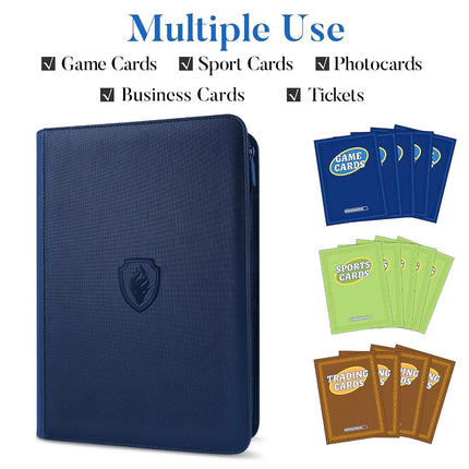 9 Pocket Trading Card Binder, Fabmaker 360 Pockets Zipper Card Binder, Premium PU Binder for Cards, Durable Card Book, Side Loading Card Folders, Card Album for MTC, TCG, Game Cards, Sports Cards