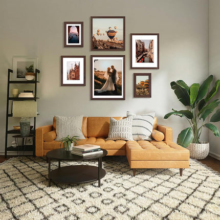 Vittanly 11x14 Picture Frame, Brown Photo Frame for Wall, Tabletop Display