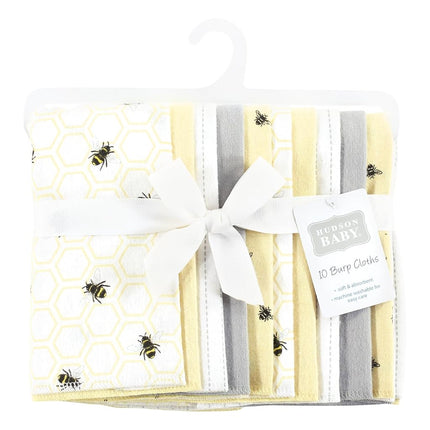 Bavoir d'épaule en flanelle unisexe Hudson Baby 10 pièces, abeille, taille unique