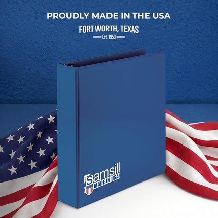 Samsill 2 Inch 3 Ring Binders, Made in USA, Economy Round Ring, Clear View Cover, 425 Sheet Capacity - for School, Home, Office - Blue, 4 Pack