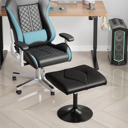VECELO Office Foot Rest Under Desk Ottoman, Height Adjustable Footrest Simple Meeting Leg Rest for Desk, Relieve Stress, Better Posture, Video Gaming Foot Rest for Gaming Home Office, Black