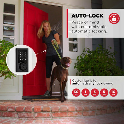 Kwikset 99180-012 HomeConnect 918 Contemporary in Matte Black Electronic Deadbolt