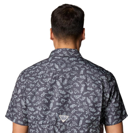 Columbia Men's PFG Super Slack Tide Camp Shirt, Shark Texas Time, 3X Tall