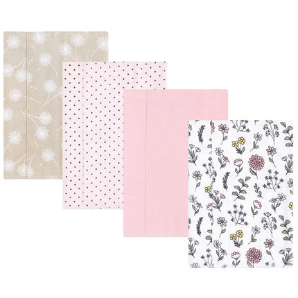 Hudson Baby Unisex Baby Cotton Flannel Burp Cloths, Dandelion Wish, One Size
