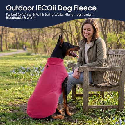 IECOii 2 Pack 3XL Dog Sweater - Fleece Pullover Vest for Large Breeds, Warm Stretchy Fall Winter Coat with Leash Hole, Labrador Retriever, ‌American Bulldog(Size XXXL, Rose Red & Dusty Pink)