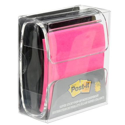 3M Post It Pop Up Notes Dispenser 3-Inch x 3-Inch Black, Acrylic, Multicoloured