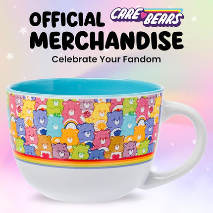 Silver Buffalo Care Bears Pattern Ceramic Soup Mug, 24 Ounces