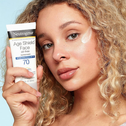 Neutrogena Age Shield Anti-Oxidant Face Lotion Sunscreen, Broad Spectrum Spf 70, Oil-Free Sunscreen, Travel Size 3 Fl. Oz. (Pack of 2)
