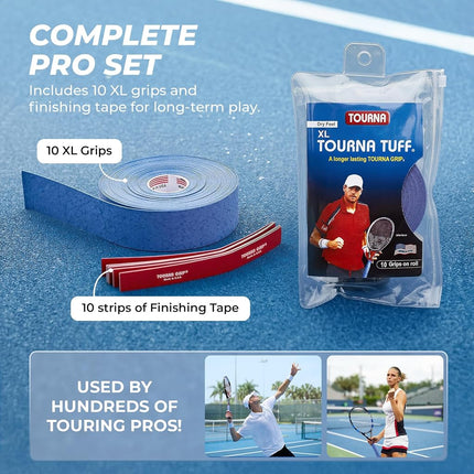 Tourna Tuff 10 Pack, Trademarked Blue, (TUFF-10-XL)
