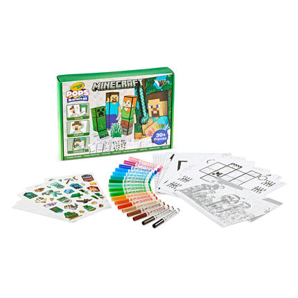 CRAYOLA Minecraft, POPs 3D Kids Art Set, Coloring Book Alternative, Gift for Boys & Girls, Ages 6+