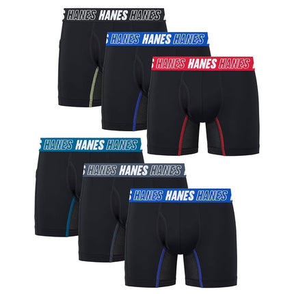 Calzoncillos bóxer Hanes Boys Moves para niños, anticomezón, color New Ebony, talla grande