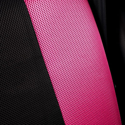 Flying Banner car seat Covers Full Set All Air Mesh Breathable Man Lady Airbag Compatible Rear Bench Split 40/60 50/50 60/40 Truck Pick Up (Full Set - Low Back, Black Gray Pink)