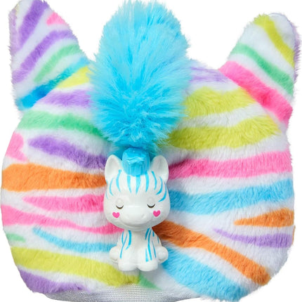 Barbie Cutie Reveal Doll & Accessories with Rainbow Zebra Plush Costume & 10 Surprises Including Color Change, Color Dream Series, HRK39