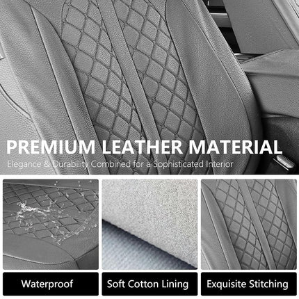 Truckiipa Ram 1500 Seat Covers Leather Automotive Seat Covers Custom Fit for 2009-2018 Dodge Ram 1500, 2010-2025 Ram 2500 3500 Crew Mega Cab, 2019-2025 Ram 1500 Classic Only, Front Pair, Grey