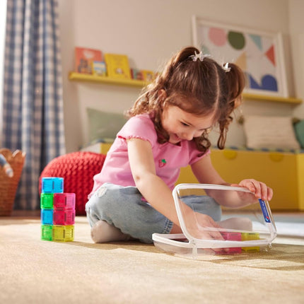 Magna-Tiles microMAGS Cubes 9-Piece Magnetic Construction Set, The Original Magnetic Building Brand