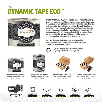 Dynamic Tape Red Bull X-Alps Edition Biomechanical Athletic Tape | 4 Way Stretch & Stronger Recoil than Kinesiology Tape | Designed for Sports, Muscle & Joint Load Management | Recycled | 3" (1 Roll)