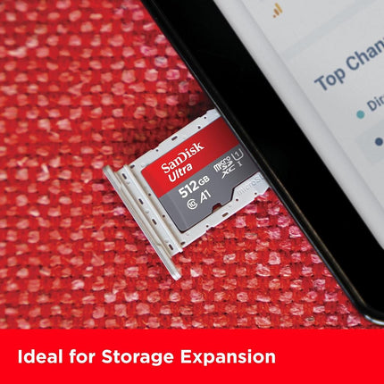 SanDisk 512GB Ultra microSDXC card + SD adapter, Memory card Full HD, up to 150 MB/s, For smartphones and Tablets, with A1 App Performance, UHS-I, Class 10, U1