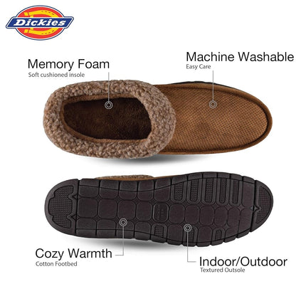 Dickies Men's Open and Closed Back Memory Foam Slippers with Indoor/Outdoor Sole, Medium Tan, UK
