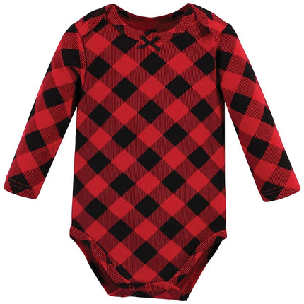 Hudson Baby unisex-baby Cotton Long-sleeve Bodysuits, Christmas Gift 3-pack, 3-6 Months