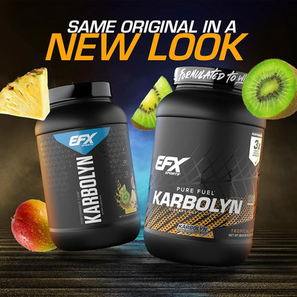 EFX Sports Karbolyn Fuel Complex Carbohydrate Post Workout & Pre Workout Powder Clinically Tested Intense Energy Supplement Shake, Tropical Storm (4 LB 4.8 OZ)