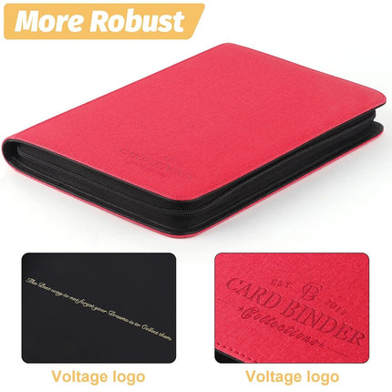 Foalgo Trading Card Binder, Card Collection Binder Album Folder with 540 Side Loading Pockets, 9 Pocket Trading Card Album Folder for TGC,MTG, Baseball Cards, Yugioh(Red)