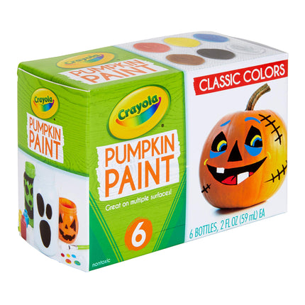 Crayola Pumpkin Paint Kit, Acrylic Paints in Classic Colors, Halloween Decorations, 6Count