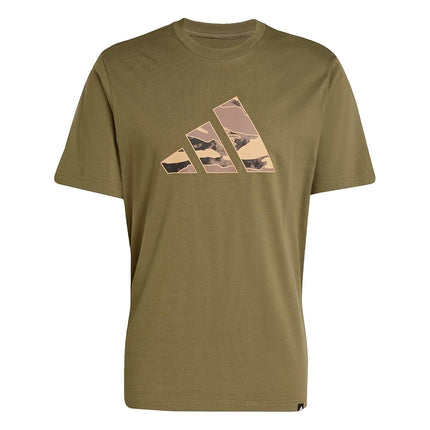adidas Men's Camouflage Graphic T-Shirt, Olive Strata/Logo, XL Tall