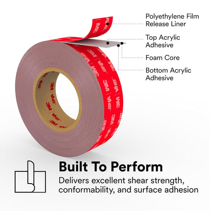 3M VHB Tape 4991-0.375 in. x 15 ft. Tape Roll with UV Light Resistance. Adhesives and Sealants