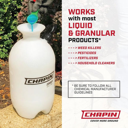 Chapin 20024 SureSpray Lawn and Garden Sprayer with Anti-Clog Filter for Fertilizers, Herbicides and Pesticides, Translucent White, 7.7 L (Pack of 2)