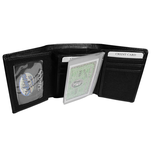 Cartera tríptica de cuero genuino Siskiyou Sports HTRN90 NHL Edmonton Oilers