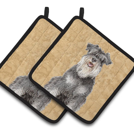 Caroline's Treasures Schnauzer, par de agarraderas KJ1228PTHD, tela, multicolor