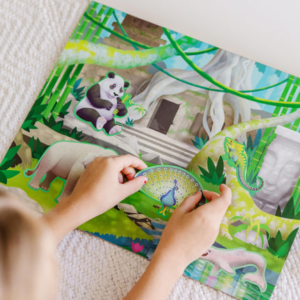 Melissa & Doug Álbum de pegatinas reutilizables: Jungla y sabana - Más de 175 pegatinas, 5 escenarios