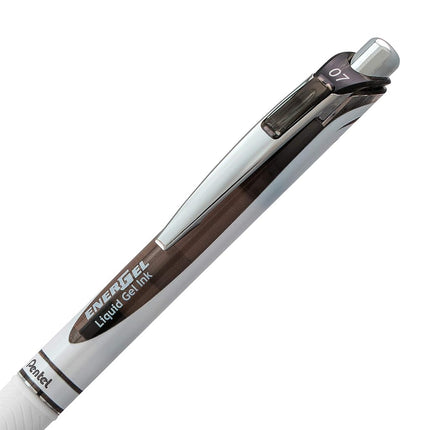 Pentel EnerGel Pearl Deluxe Retractable Liquid Gel Ink Pens, 0.7mm Point, Black Ink. (Box of 12)