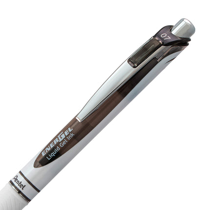 Pentel EnerGel Pearl Deluxe Retractable Liquid Gel Ink Pens, 0.7mm Point, Black Ink. (Box of 12)