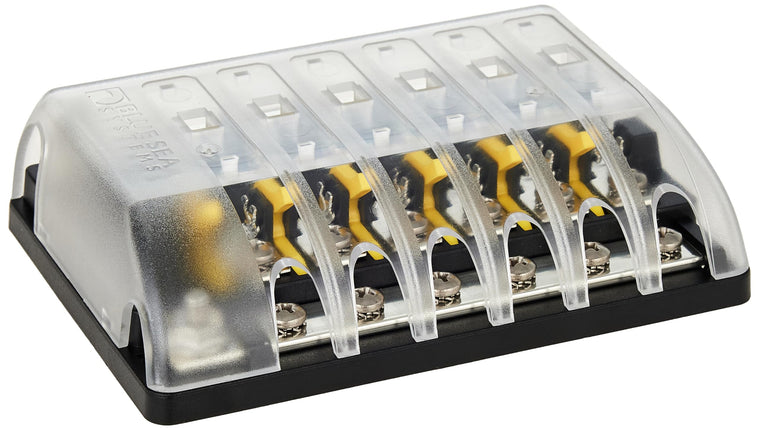 Blue Sea Systems 5015 Fuse Block AGC 6-CIR W/Groun