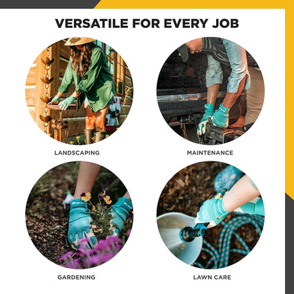 Wells Lamont Women's Hybrid Work/Gardening Gloves | Water-Resistant HydraHyde Leather | Small (3204S), Aqua