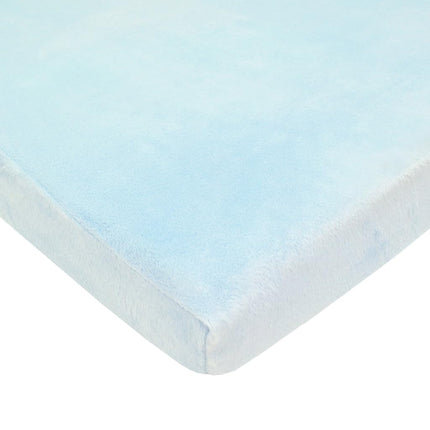 Sábana ajustable para cuna portátil/mini cuna de American Baby Company, chenilla extrasuave, azul, para niños y niñas